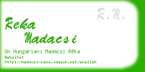 reka madacsi business card